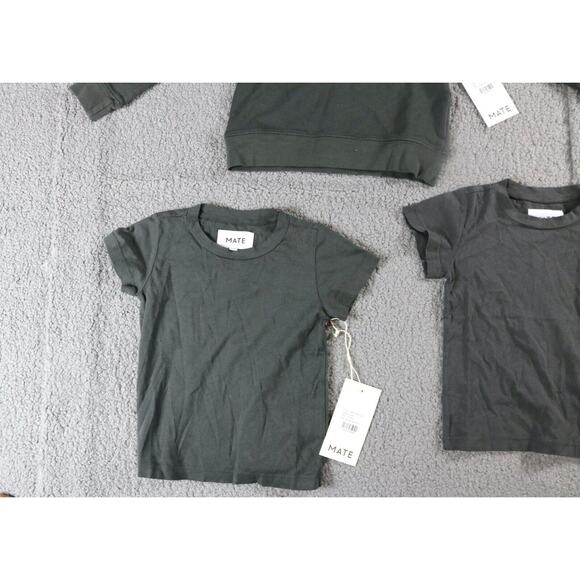 New Mate The Label Kids Lot of 3 Black Charcoal 12/18 Sweatshirt T Shirt Organic - Picture 2 of 6